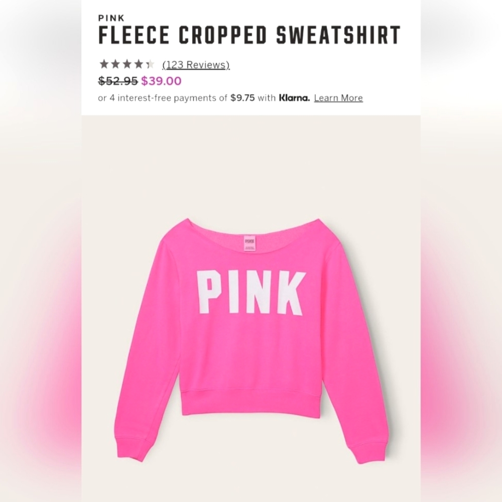 Victoria Secret Pink off the shoulder sweater